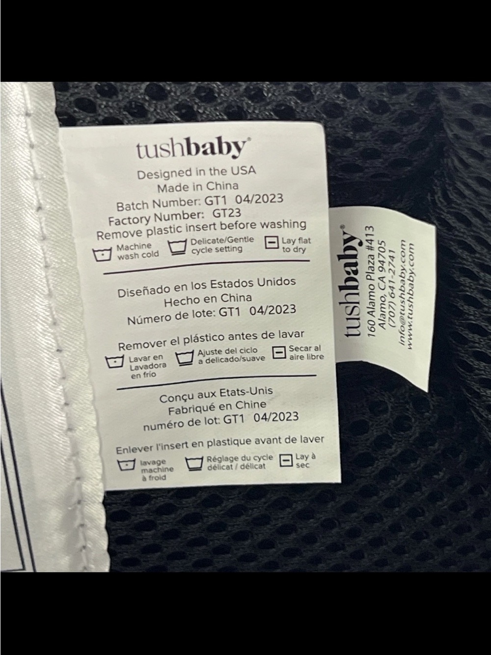 Tushbaby Hip Carrier - Grey Adjustable Quilted Padded Bottle Holder - Picture 16 of 16